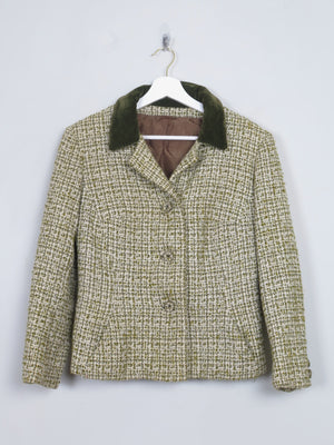 Women's Vintage Green Tweed Jacket S