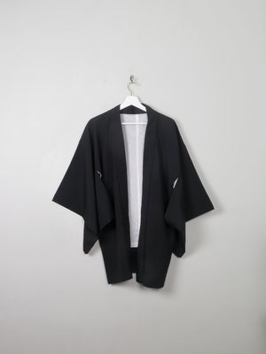 Vintage Black Kimono M - The Harlequin