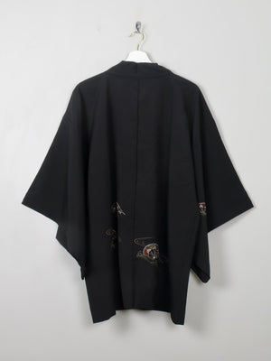 Vintage Black Kimono M - The Harlequin