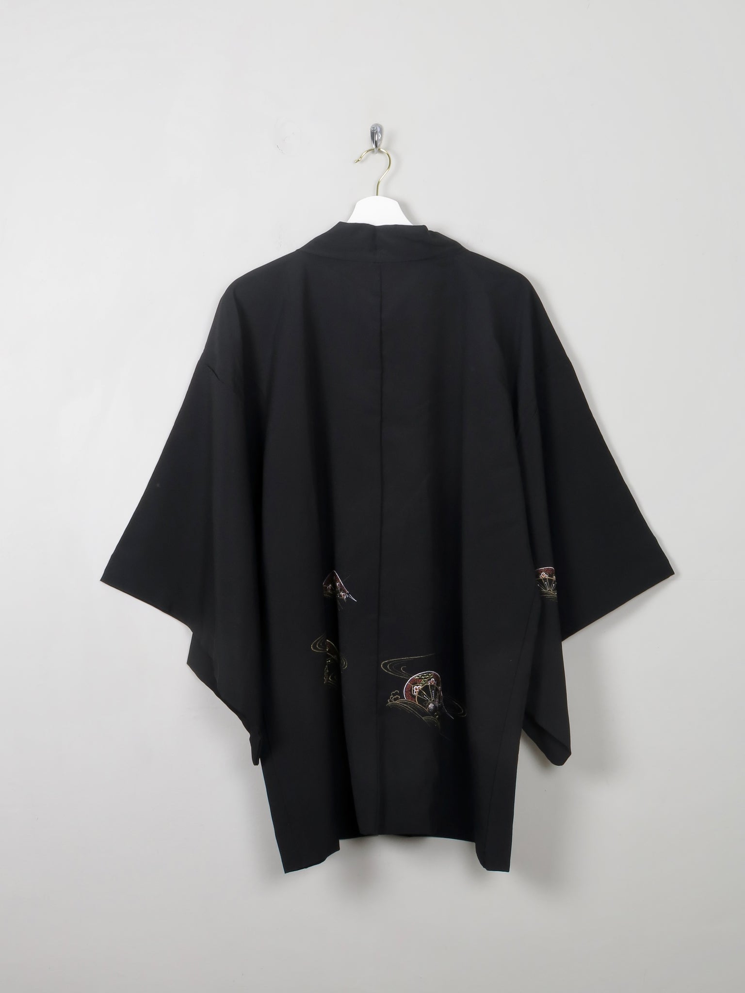 Vintage Black Kimono M - The Harlequin