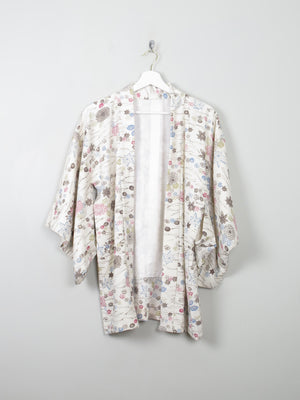 Vintage Cream Printed Kimono S/M - The Harlequin