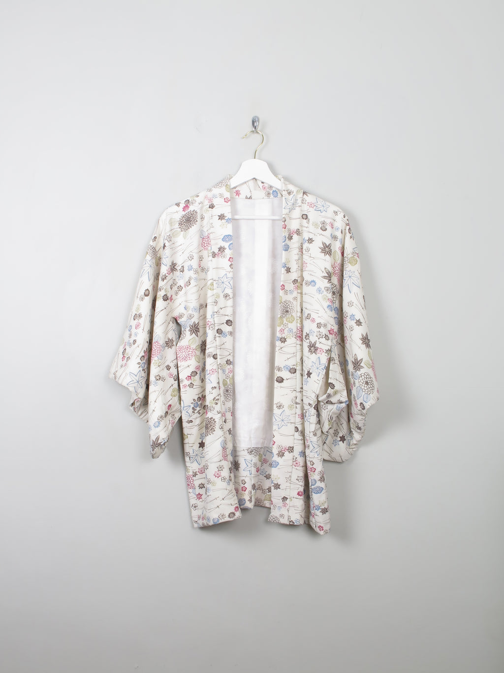 Vintage Cream Printed Kimono S/M - The Harlequin