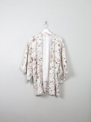 Vintage Cream Printed Kimono S/M - The Harlequin