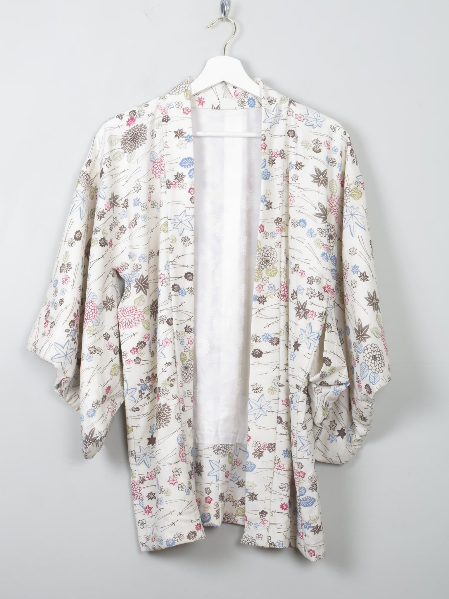 Vintage Cream Printed Kimono S/M - The Harlequin