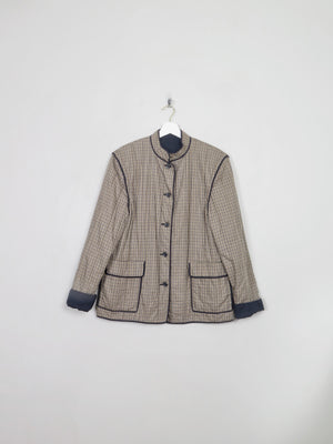 Women's Vintage Aquascutum Printed Check Quilted Jacket L