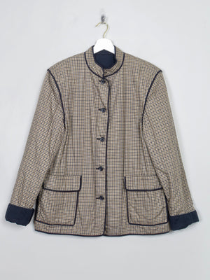 Women's Vintage Aquascutum Printed Check Quilted Jacket L