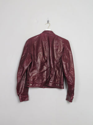 Women's Vintage Burgundy  Leather Biker Jacket S