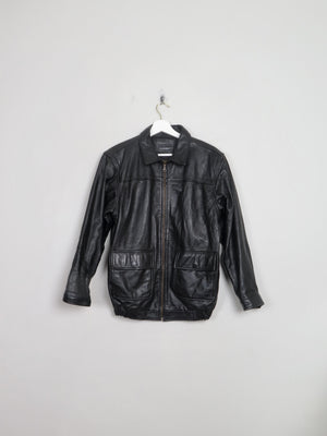 Women's Vintage Black Leather Jacket S