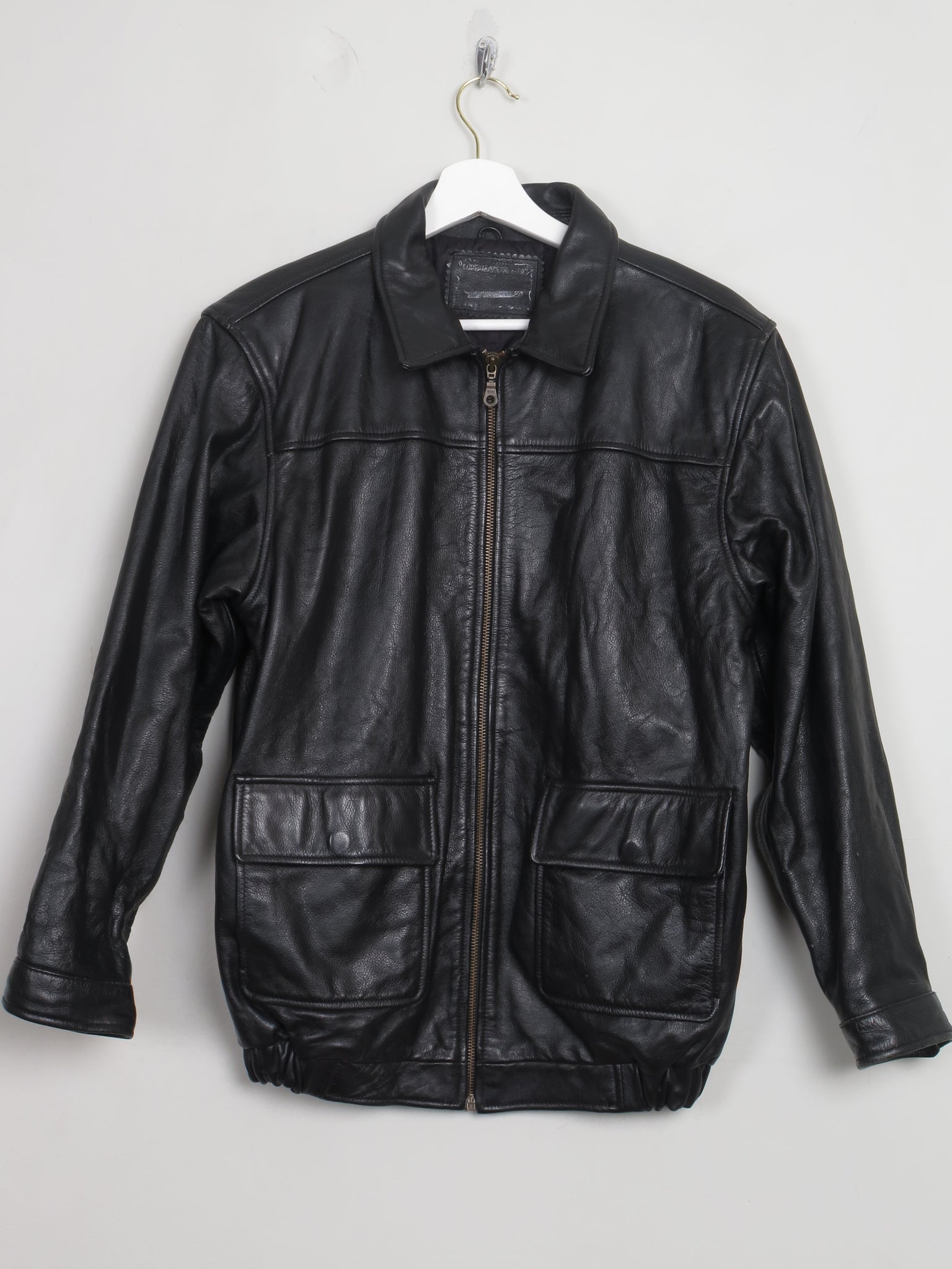 Women's Vintage Black Leather Jacket S