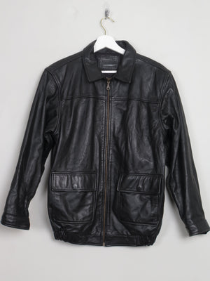 Women's Vintage Black Leather Jacket S