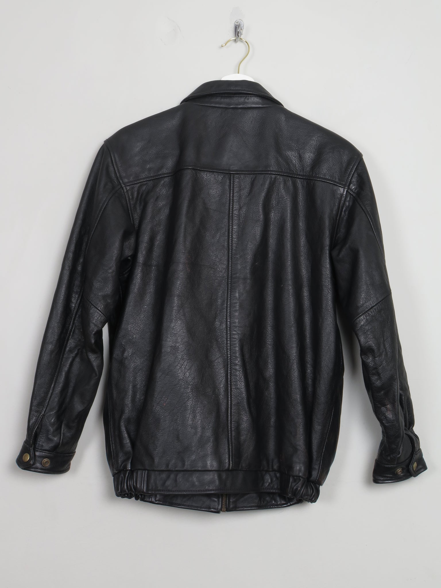 Women's Vintage Black Leather Jacket S