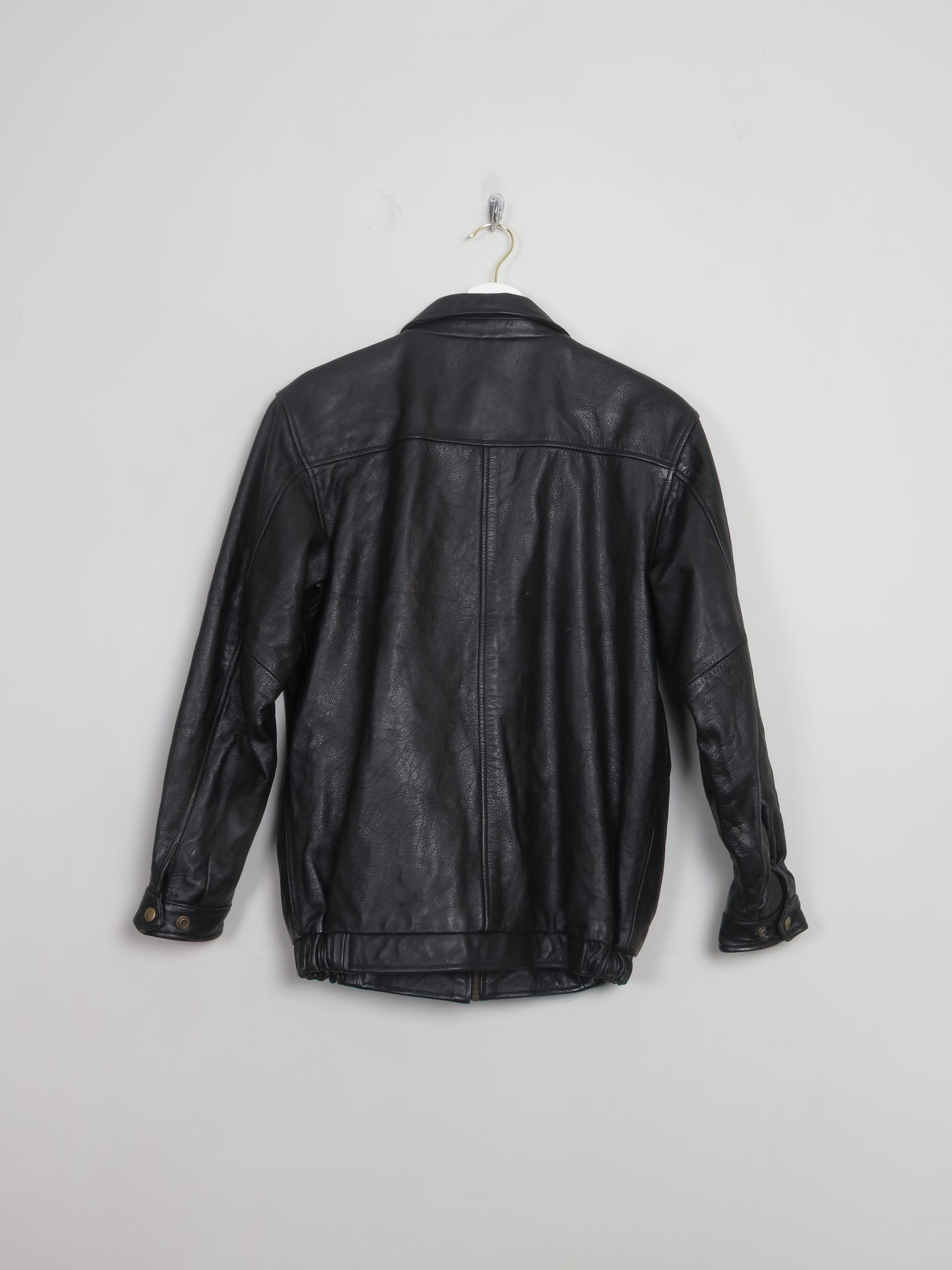 Women's Vintage Black Leather Jacket S