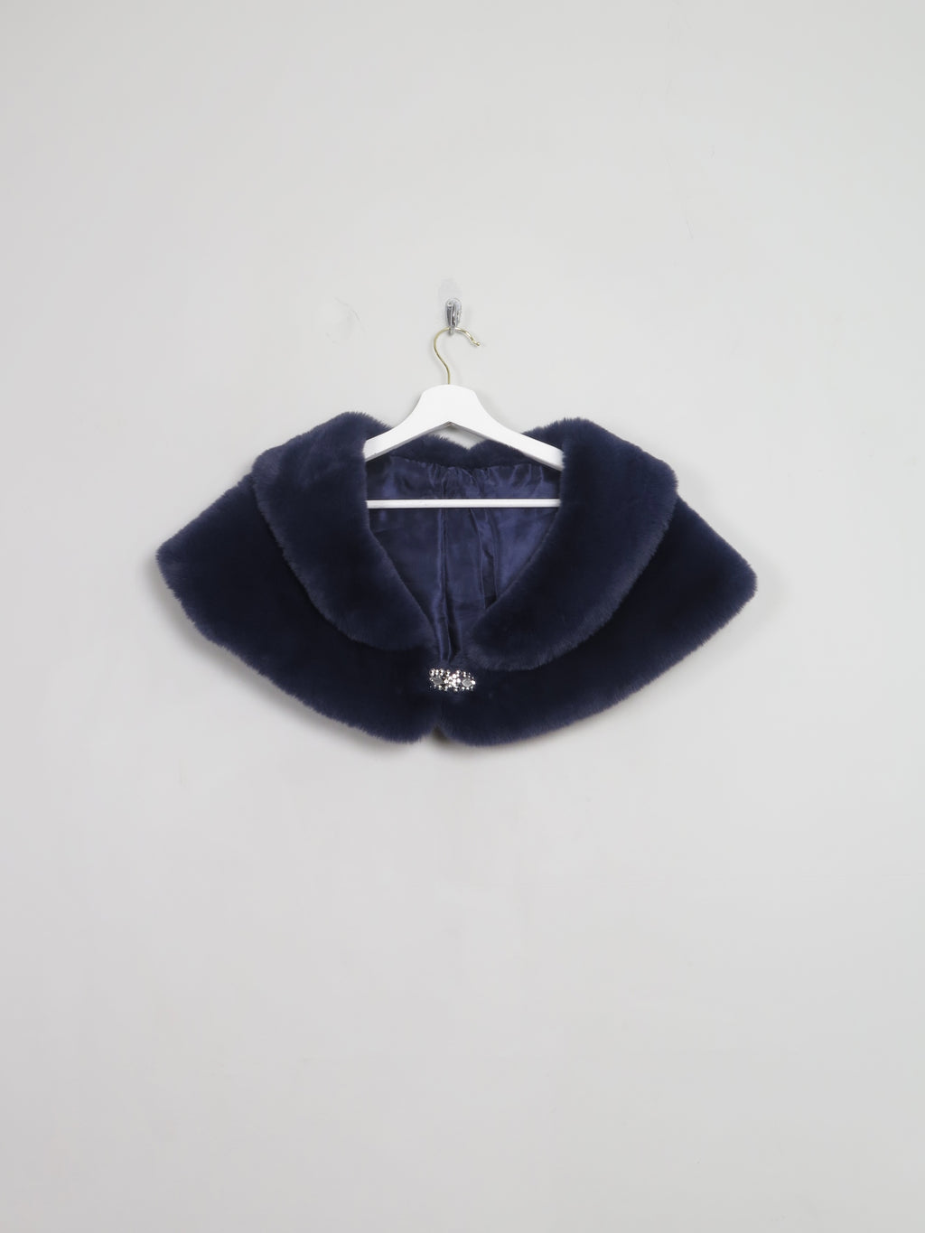 Women's Blue Faux Fur Cape