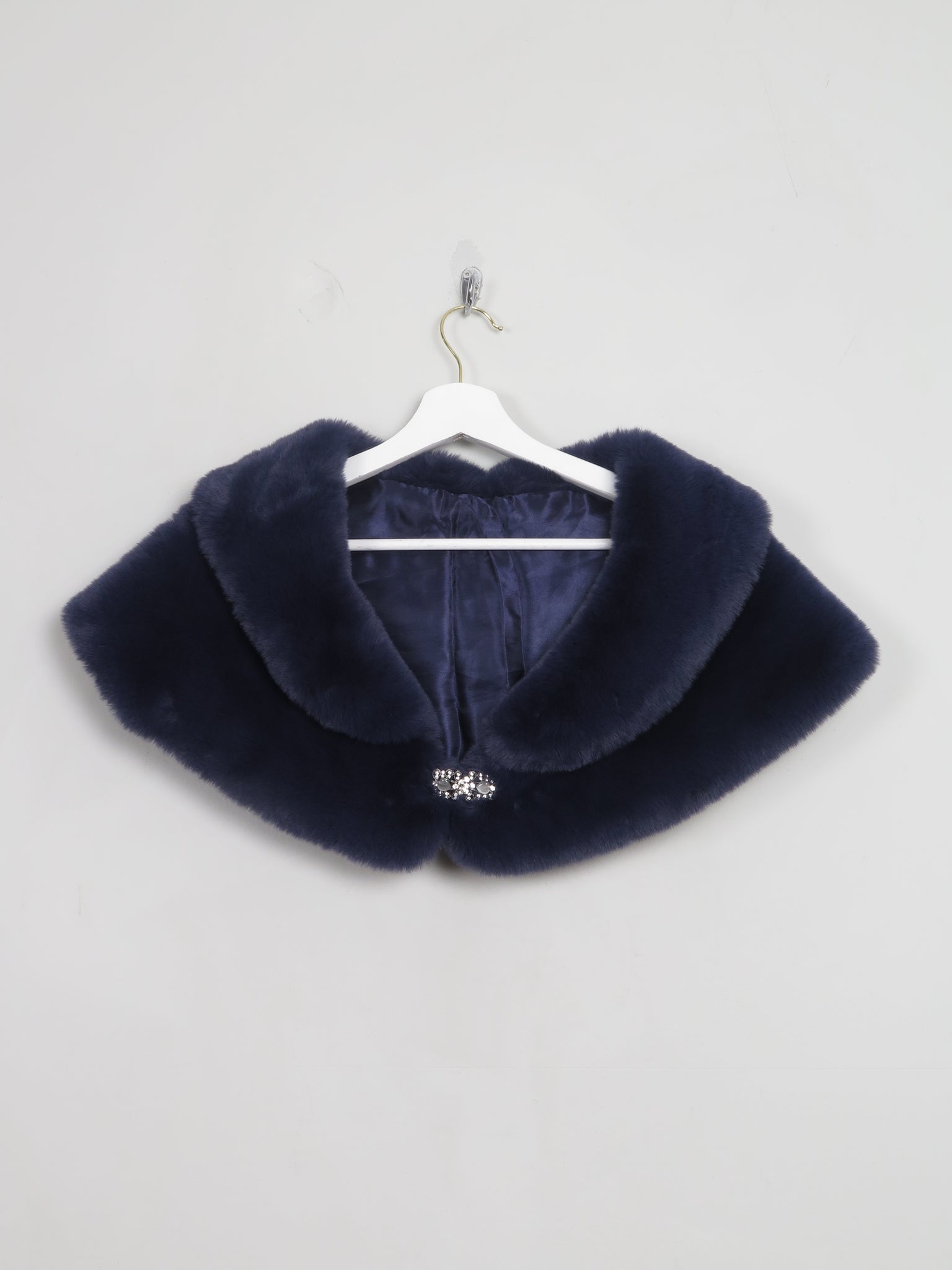 Women's Blue Faux Fur Cape