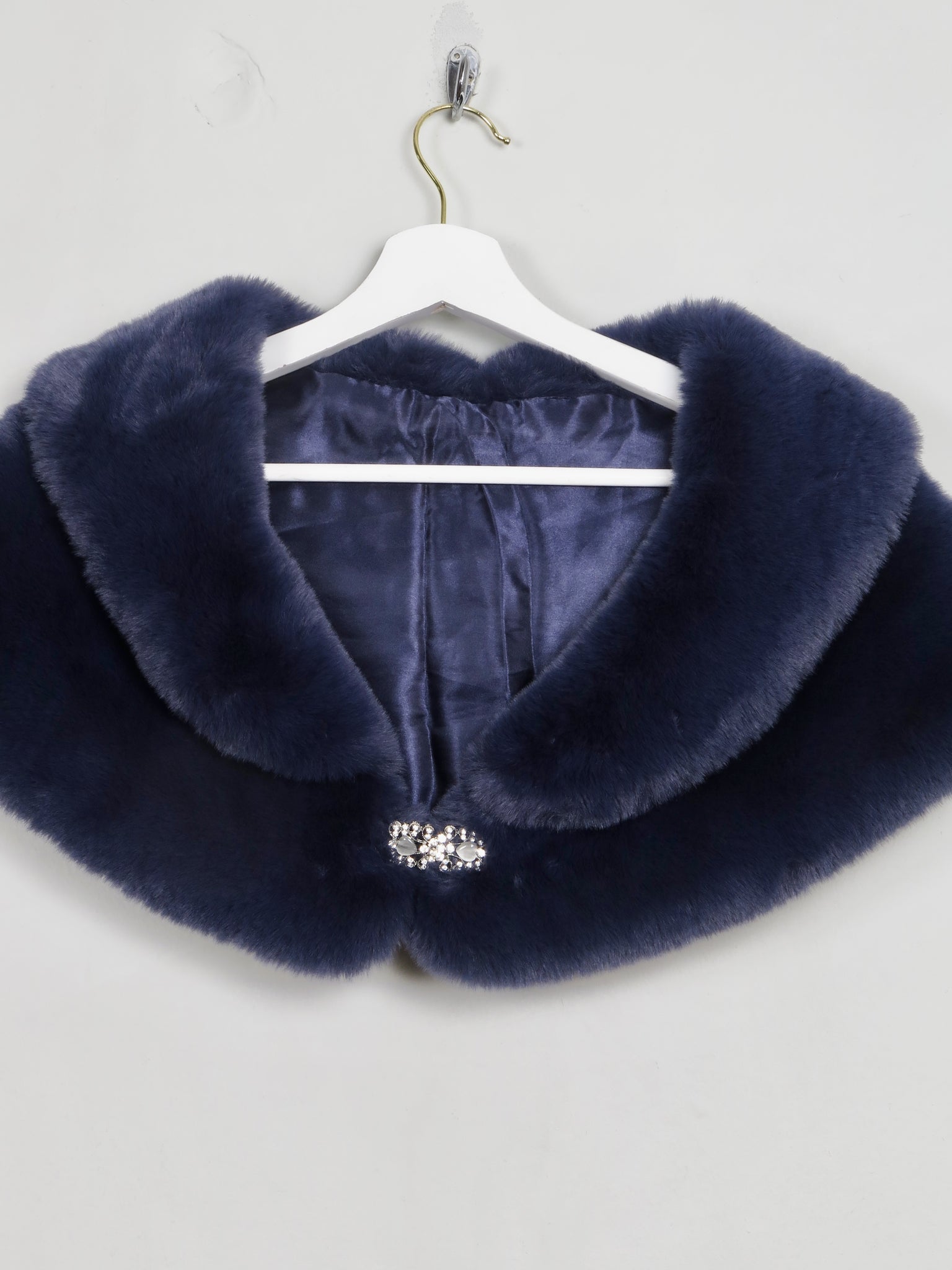 Women's Blue Faux Fur Cape