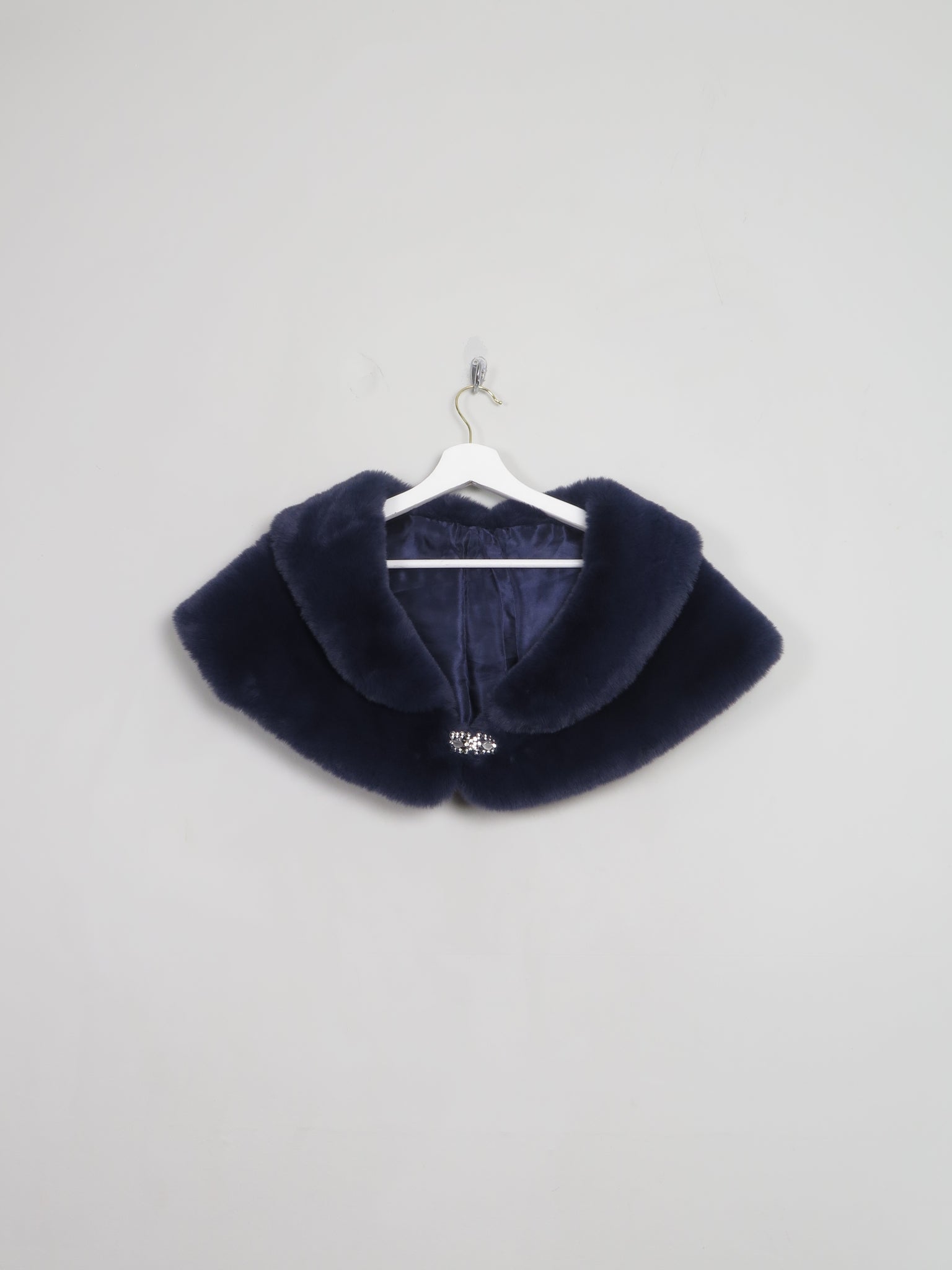 Women's Blue Faux Fur Cape