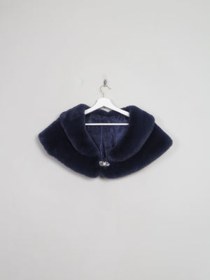 Women's Blue Faux Fur Cape