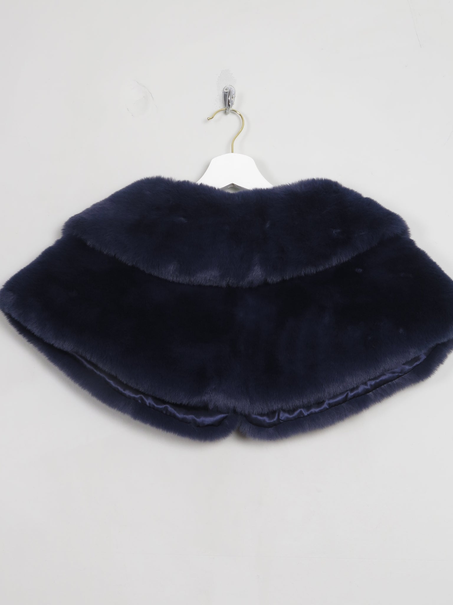 Women's Blue Faux Fur Cape