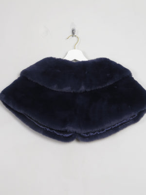 Women's Blue Faux Fur Cape