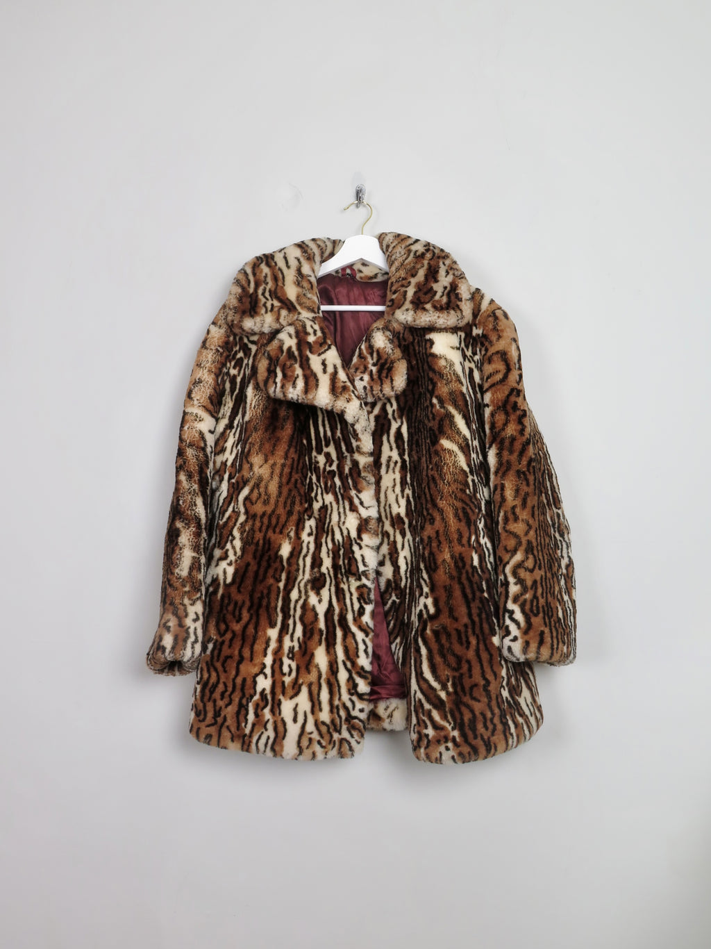 Women's Vintage Leopard Print Coat L - The Harlequin