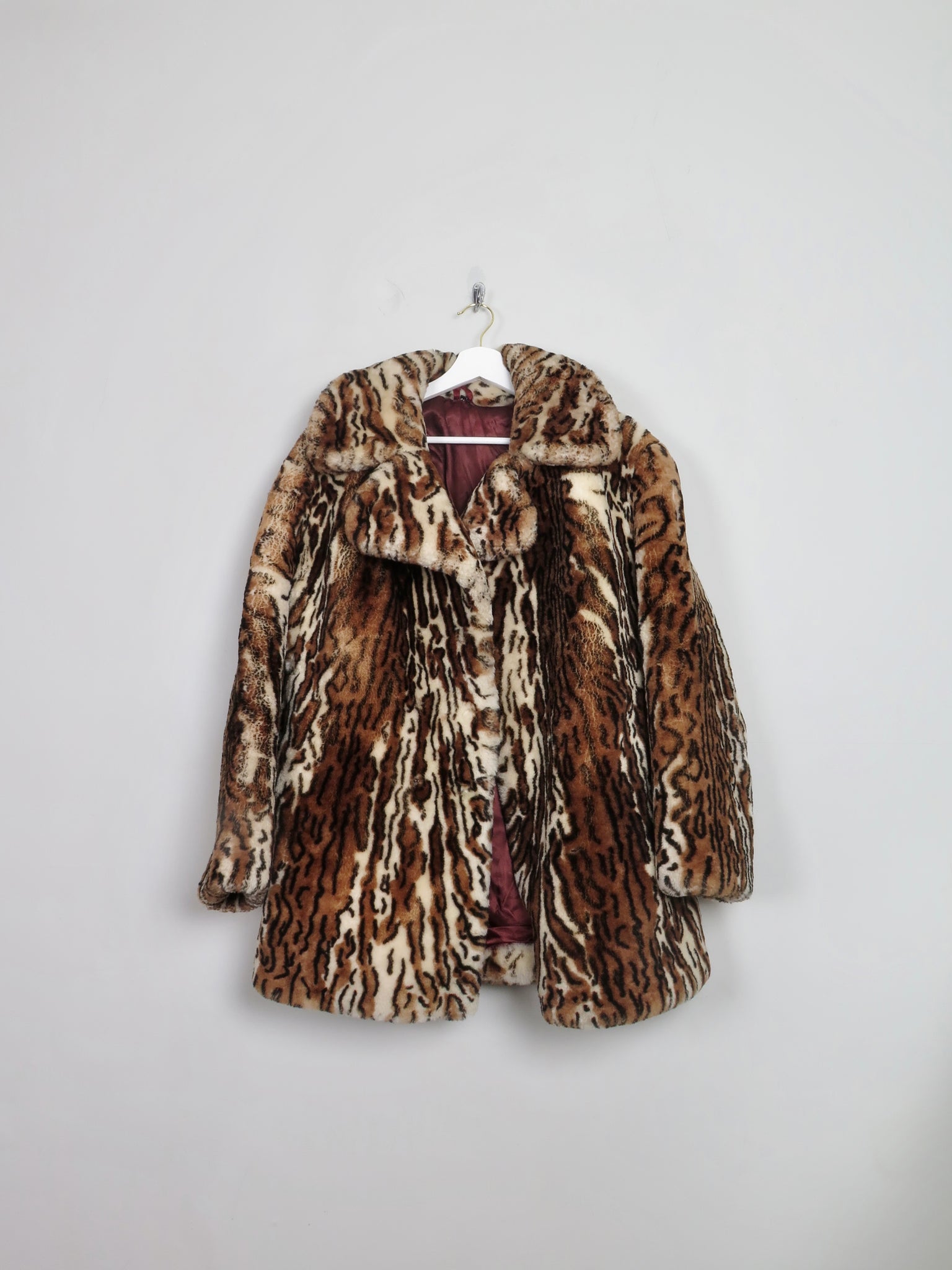 Women's Vintage Leopard Print Coat L - The Harlequin