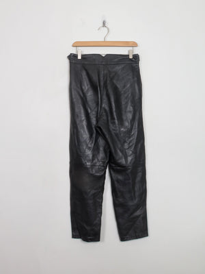 Women's Vintage Black Leather Trousers 30" W