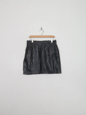 Vintage Black Leather Mini Skirt 31" W - The Harlequin
