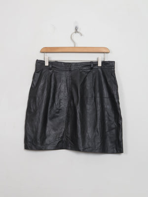 Vintage Black Leather Mini Skirt 31" W - The Harlequin