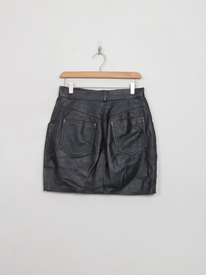 Vintage Black Leather Mini Skirt 28"W - The Harlequin