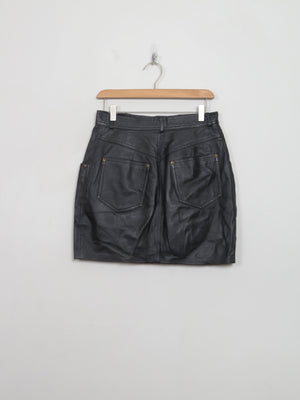 Vintage Black Leather Mini Skirt 28"W - The Harlequin