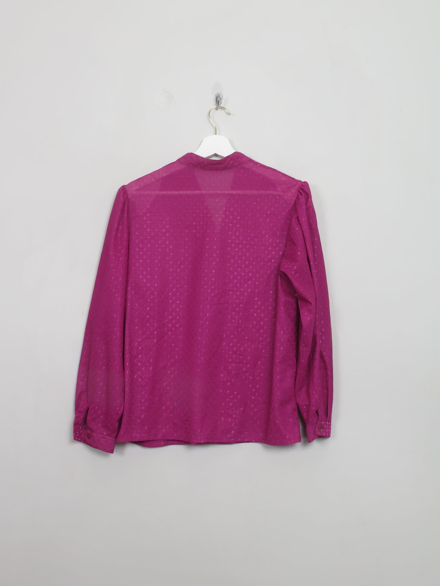 Vintage Cerise Pink Long Sleeved Blouse L