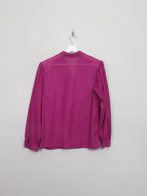 Vintage Cerise Pink Long Sleeved Blouse L