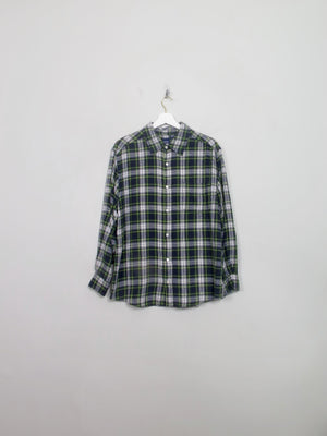 Men's Vintage Green Flannel Shirt M - The Harlequin