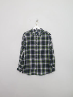 Men's Vintage Green Flannel Shirt M - The Harlequin