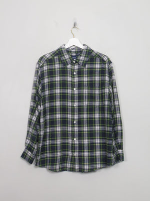 Men's Vintage Green Flannel Shirt M - The Harlequin