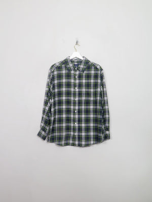 Men's Vintage Green Flannel Shirt M - The Harlequin