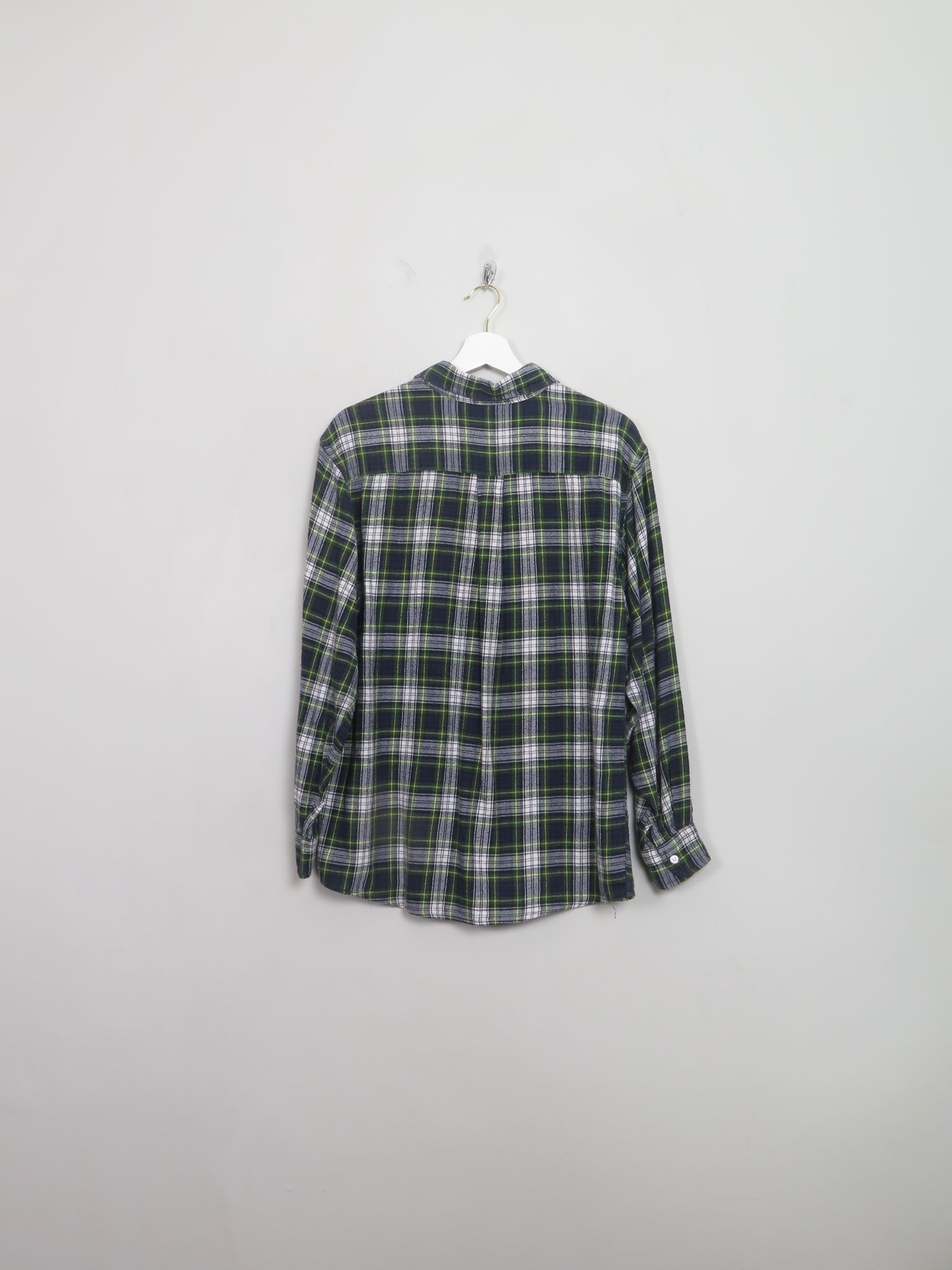 Men's Vintage Green Flannel Shirt M - The Harlequin