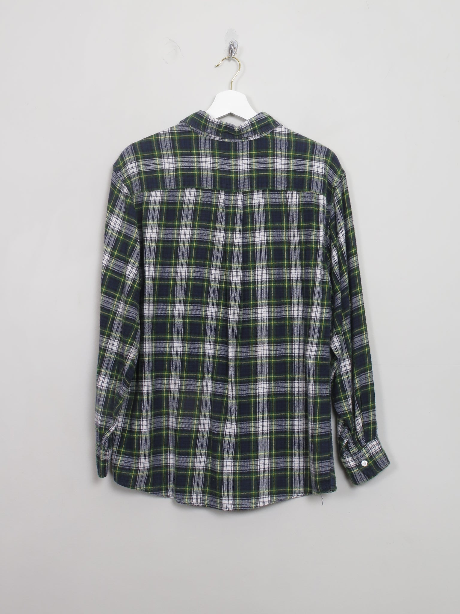 Men's Vintage Green Flannel Shirt M - The Harlequin
