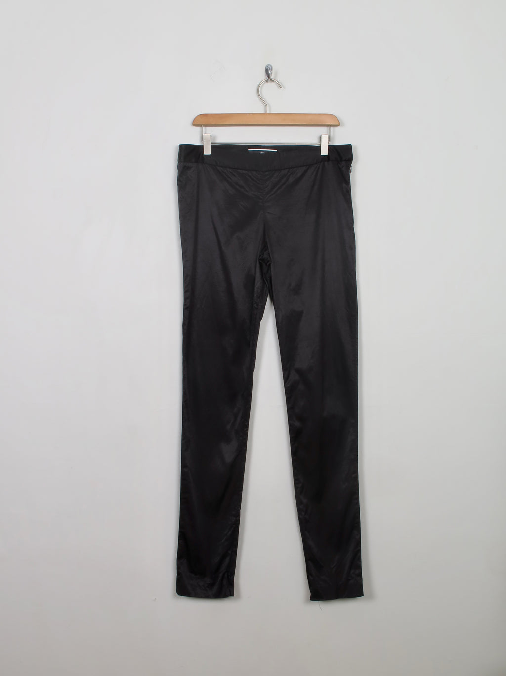 Women's Vintage Black Malene Birger Satin Trousers 31W - The Harlequin