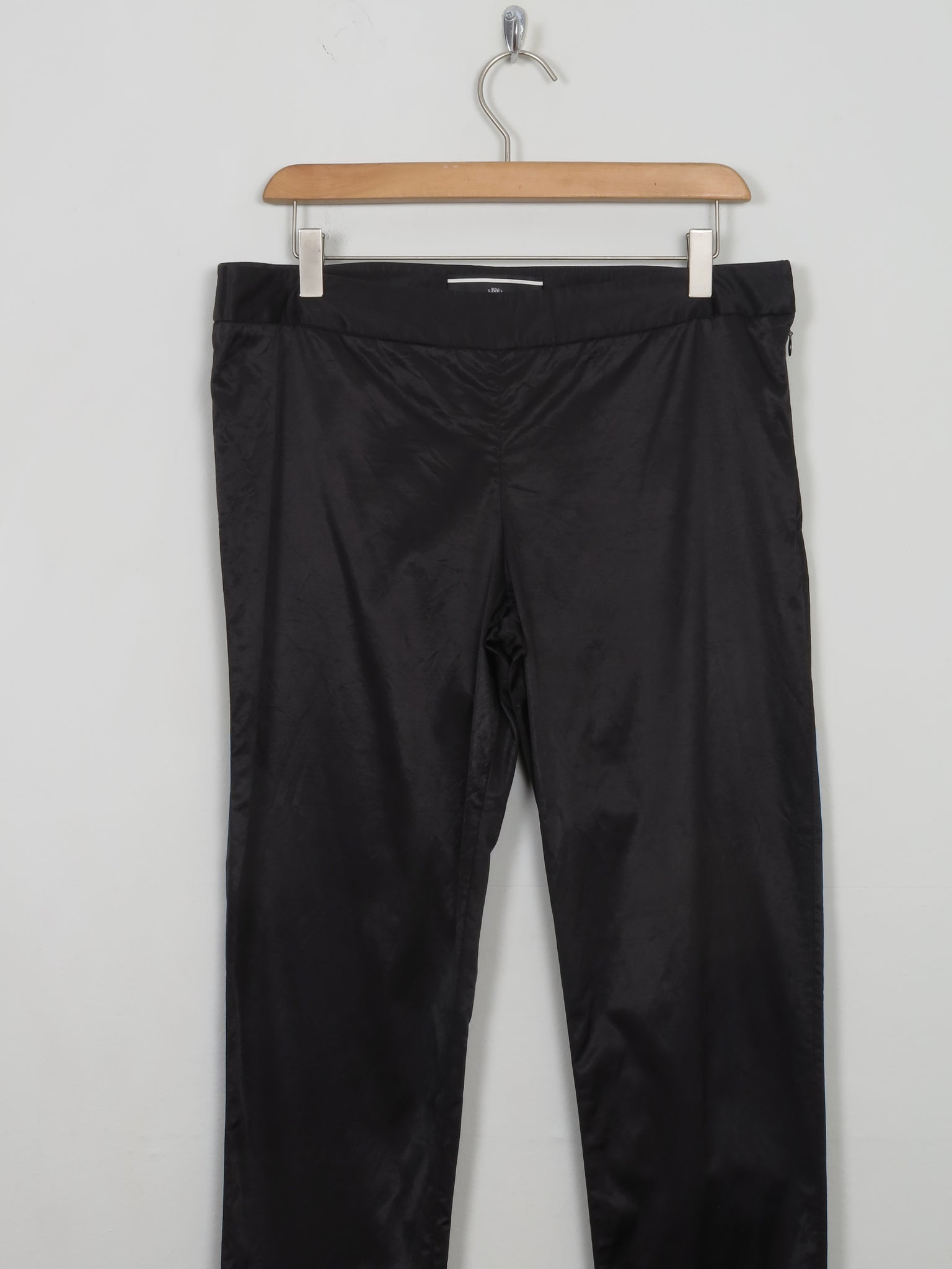 Women's Vintage Black Malene Birger Satin Trousers 31W - The Harlequin