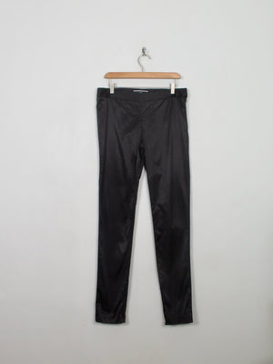 Women's Vintage Black Malene Birger Satin Trousers 31W - The Harlequin