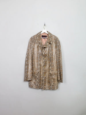 Men's Vintage Leather Snakeskin Print Jacket M - The Harlequin