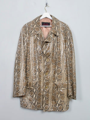 Men's Vintage Leather Snakeskin Print Jacket M - The Harlequin