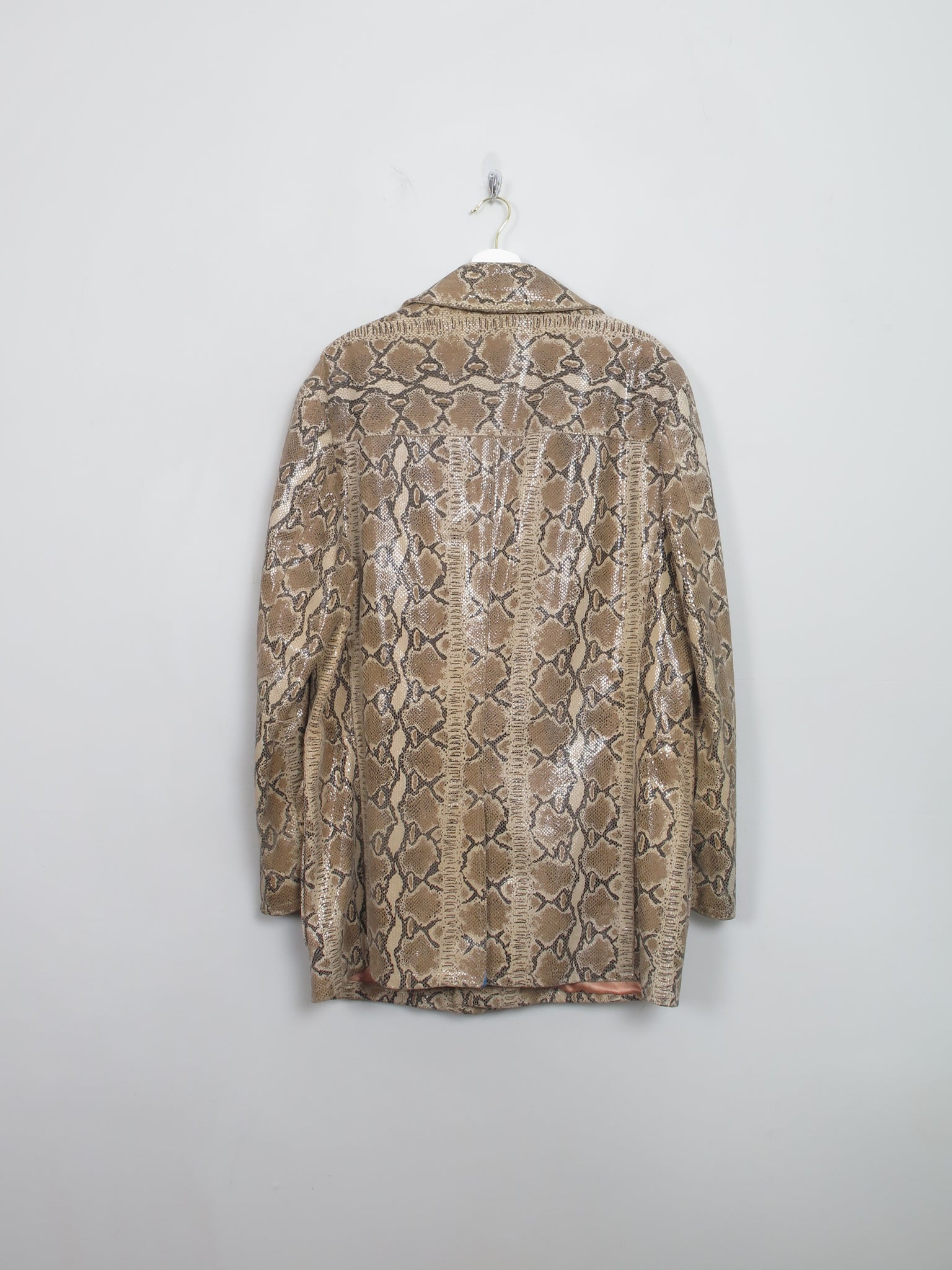 Men's Vintage Leather Snakeskin Print Jacket M - The Harlequin