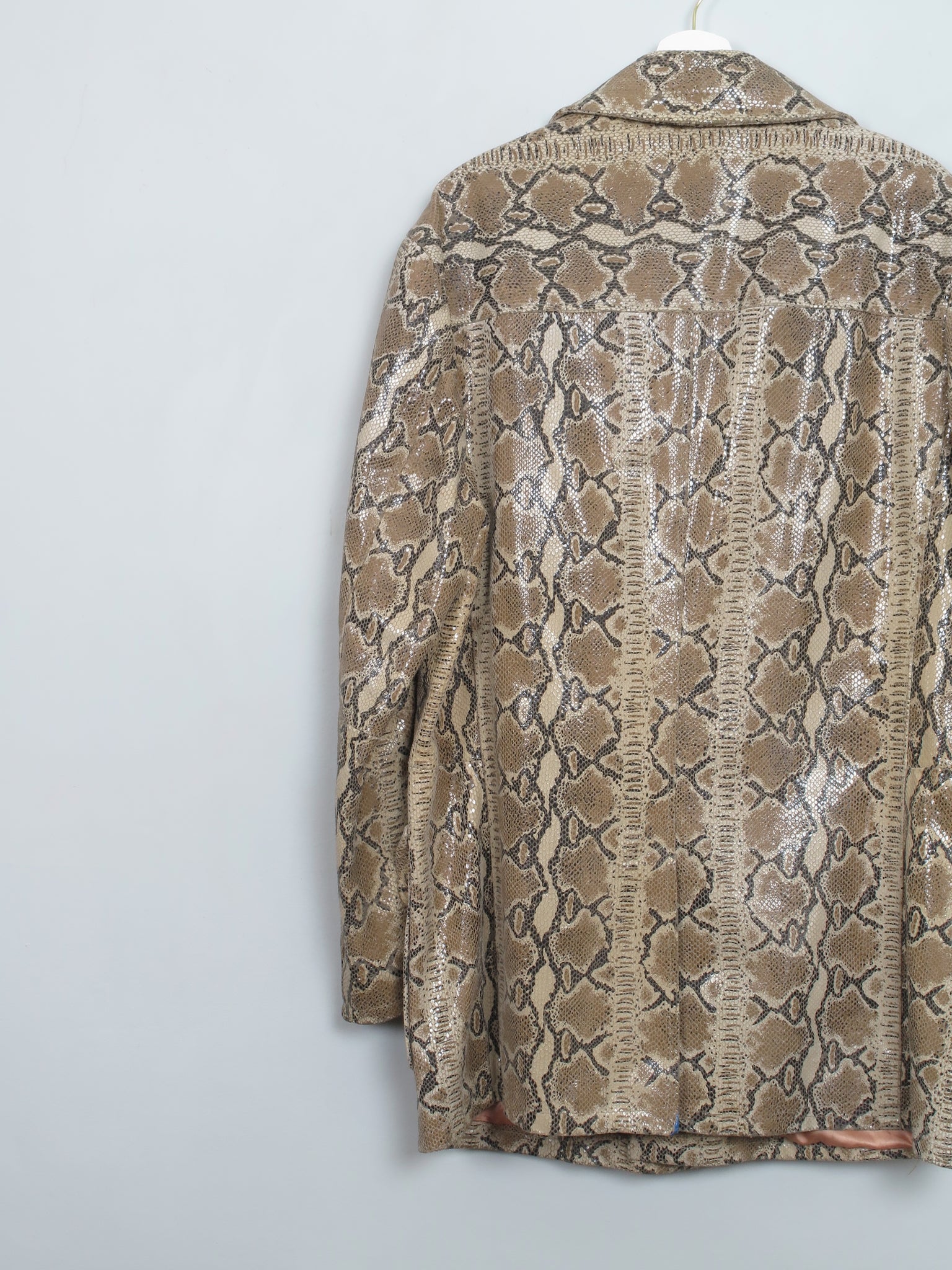 Men's Vintage Leather Snakeskin Print Jacket M - The Harlequin