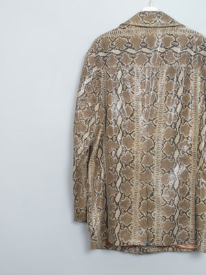 Men's Vintage Leather Snakeskin Print Jacket M - The Harlequin