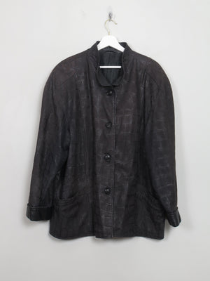 Women's Vintage Animal Print Leather Jacket L/XL