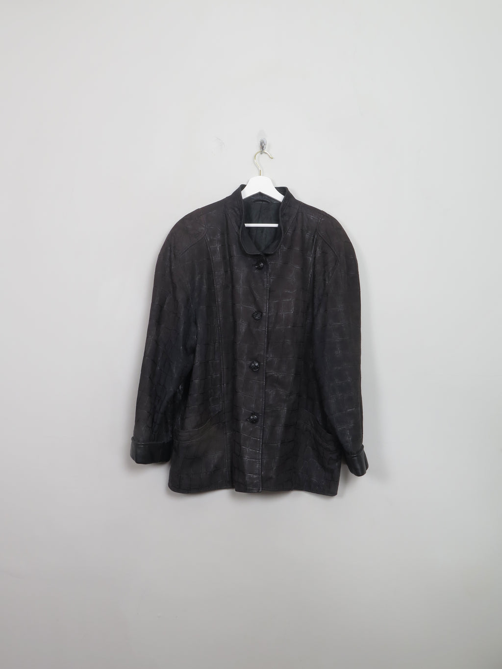 Women's Vintage Animal Print Leather Jacket L/XL