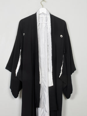 Vintage Silk & Wool Black & Embellished Kimono  S/M - The Harlequin