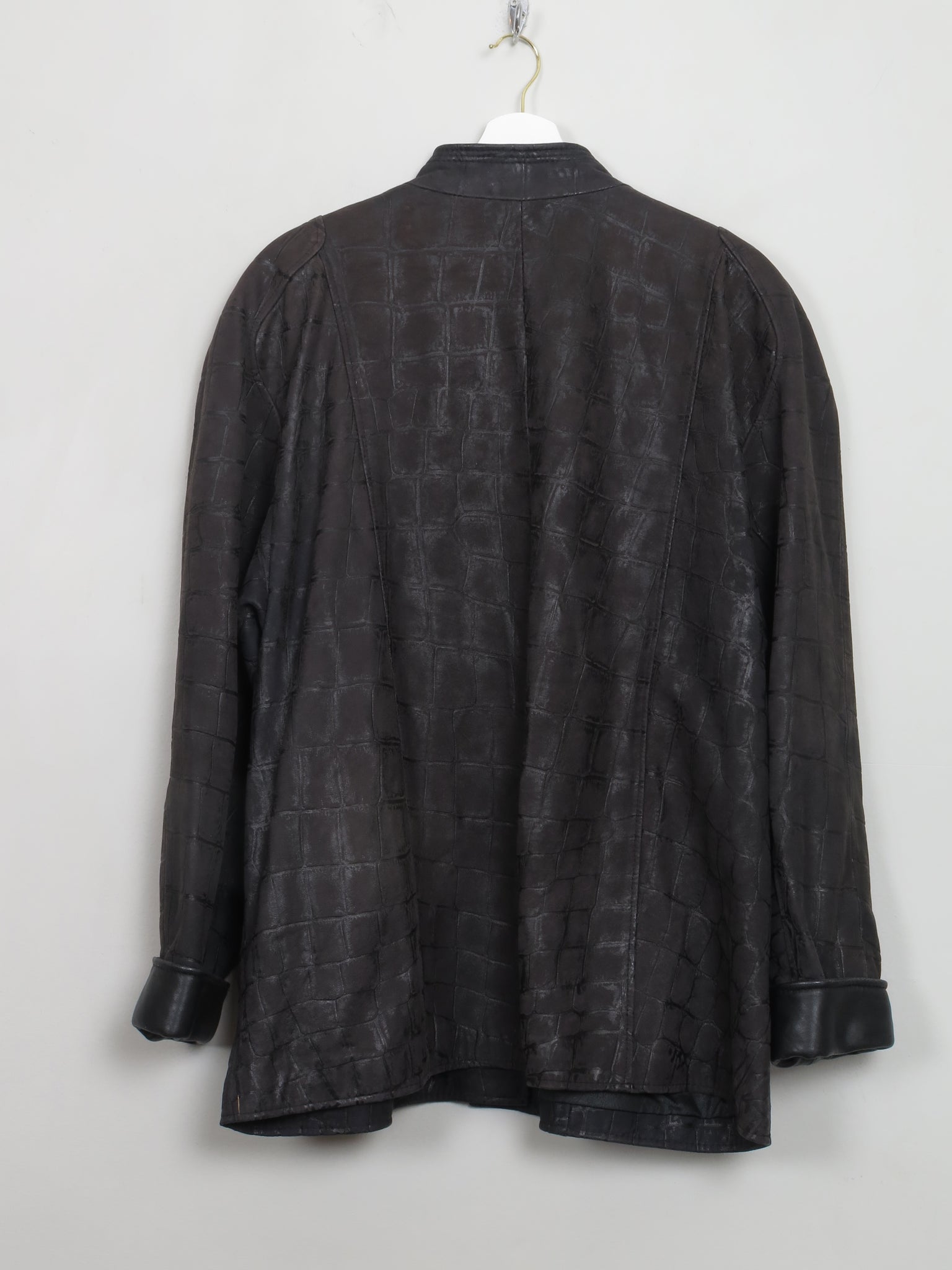 Women's Vintage Animal Print Leather Jacket L/XL